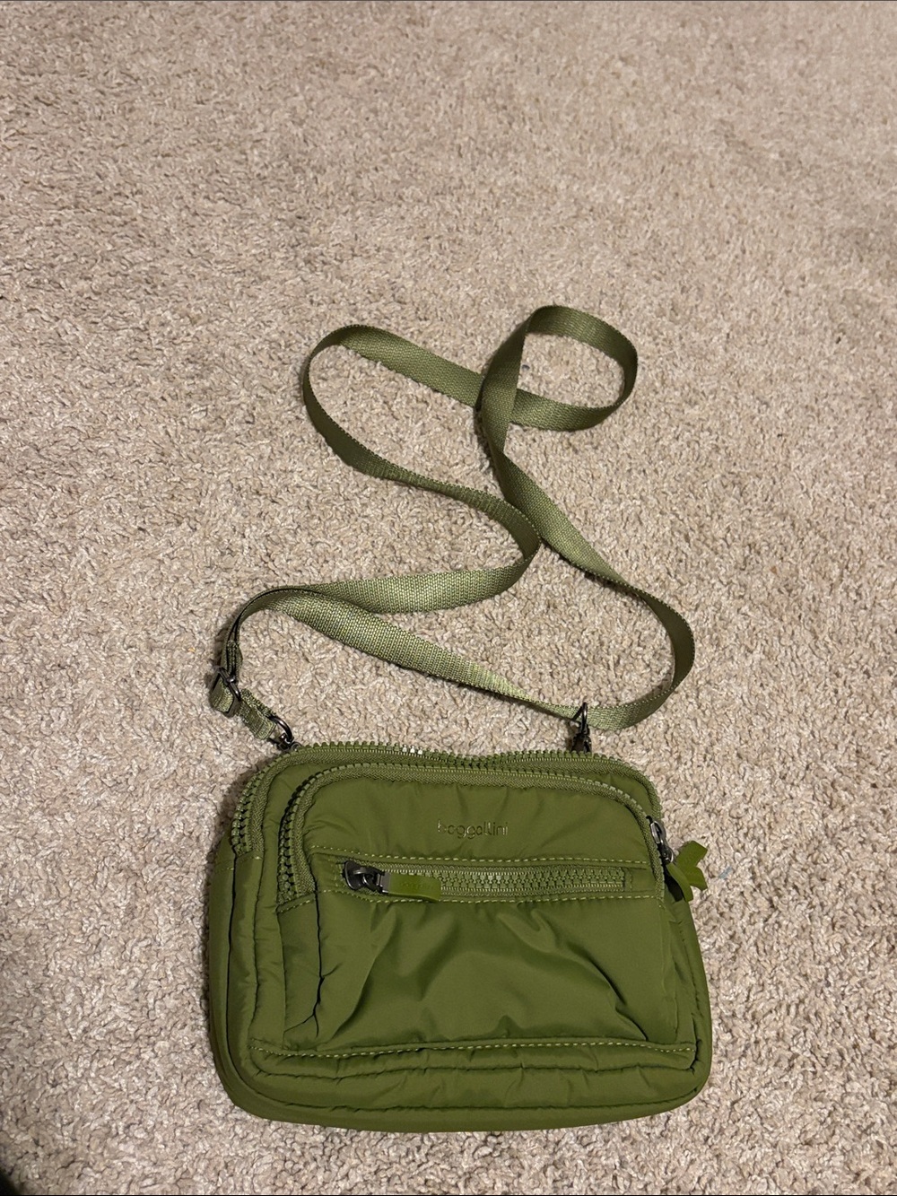 Baggallini Olive Green Crossbody Nylon Bag